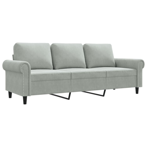 vidaXL 3-Seater Sofa Light Grey 180 cm Velvet