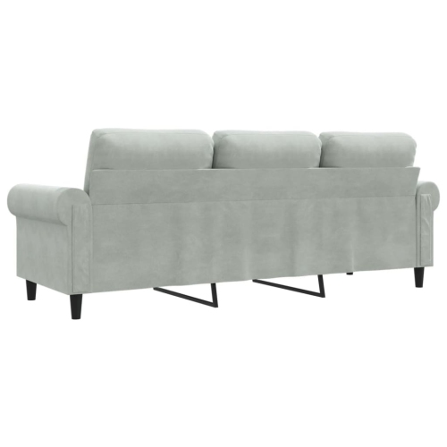 vidaXL 3-Seater Sofa Light Grey 180 cm Velvet