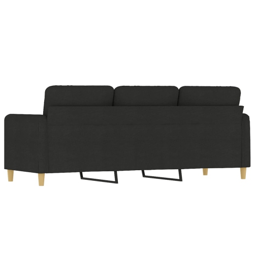 vidaXL 3-Seater Sofa Black Fabric 180 cm