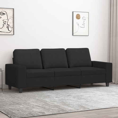 vidaXL 3-Seater Sofa Black 180 cm Fabric