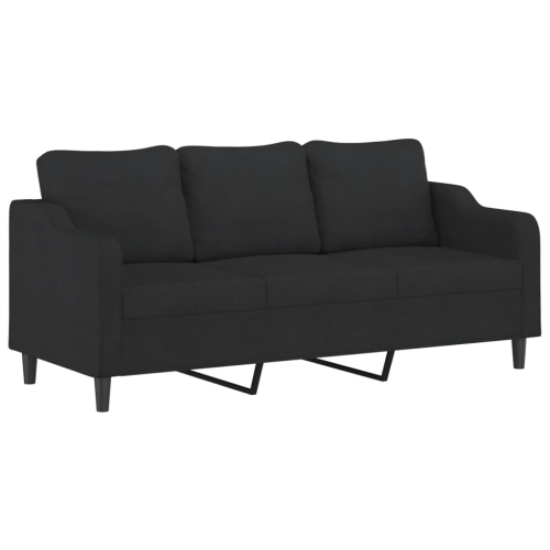 VIDAXL  3-Seater Sofa 180 Cm Fabric In Black