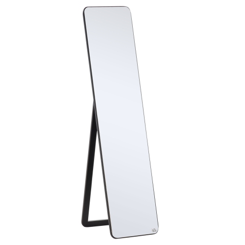 HOMCOM – Miroir pleine longueur 62 x x15 po, au sol, mural ou incliné contre un grand miroir mural avec cadre de soutien, miroir rectangulaire à corp