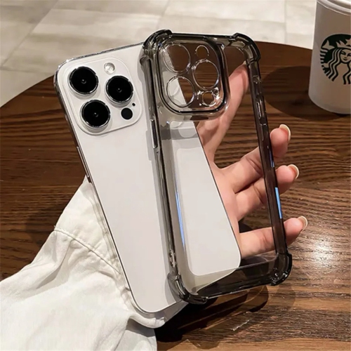 SUPERSHIELD  Luxury Noble Shockproof Soft Transparent Case for Iphone 15 Bumper Clear Case Cover - In Black