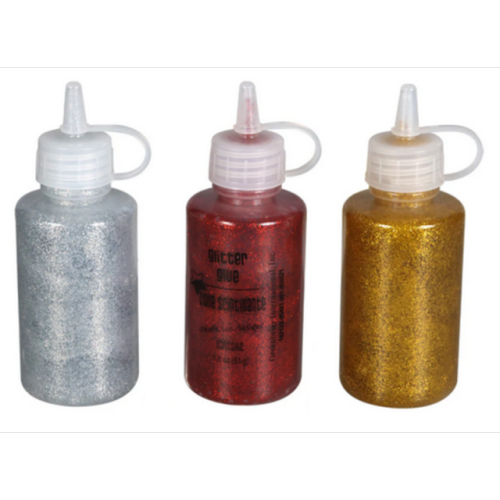 Glitter Glue 3 Colors Red Gold Silver