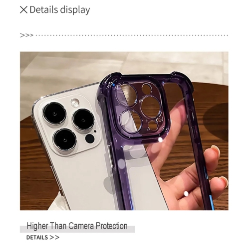 Luxury Noble Shockproof Soft Transparent Case For iPhone 15 Pro Bumper Clear Case Cover - Clear