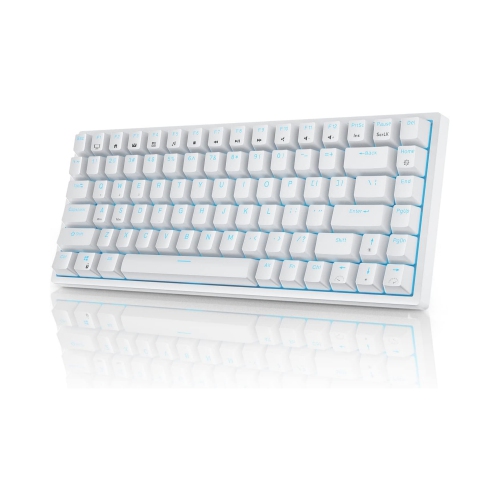 Blue Backlit 75% Triple Mode BT5.0/2.4G/USB-C Hot Swappable Mechanical Keyboard, 84 Keys Tenkeyless Mechanical Keyboard w/Detachable Frame & Programm