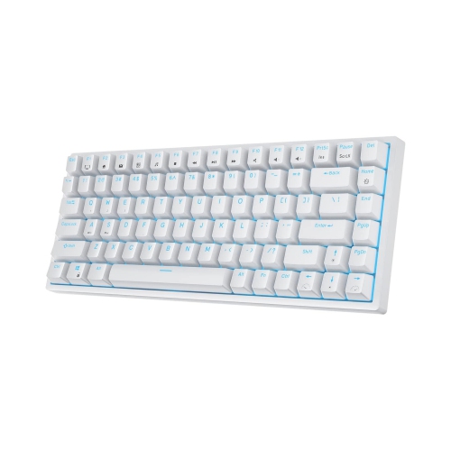 Blue Backlit 75% Triple Mode BT5.0/2.4G/USB-C Hot Swappable Mechanical Keyboard, 84 Keys Tenkeyless Mechanical Keyboard w/Detachable Frame &