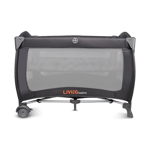 2-in-1 Foldable Baby Playard and Bassinet with Wheels for Freely Moving, Portable Crib Bed Play Yard Weight to 30lbs