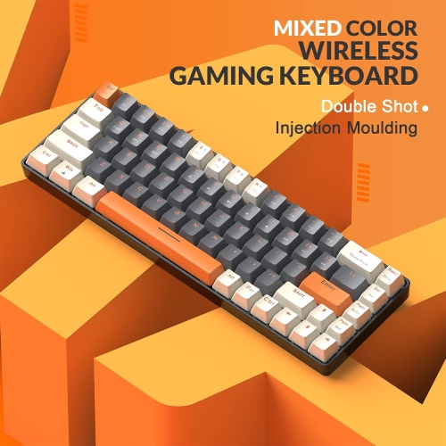 60% Wireless Mechanical Keyboard, Bluetooth 5.0/2.4GHz with Dual Mode 2-in-1 Receiver, Compact 68-Key Hot Swappable Ergonomic Gaming Keyboard, Clicky