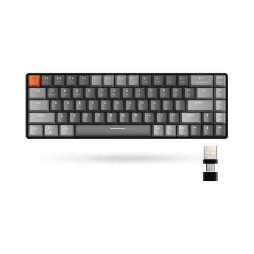 60% Wireless Mechanical Keyboard, Bluetooth 5.0/2.4GHz with Dual Mode 2-in-1 Receiver, Compact 68-Key Hot Swappable Ergonomic Gaming Keyboard, Clicky
