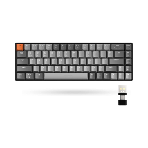 60% Wireless Mechanical Keyboard, Bluetooth 5.0/2.4GHz with Dual Mode 2-in-1 Receiver, Compact 68-Key Hot Swappable Ergonomic Gaming Keyboard, Clicky