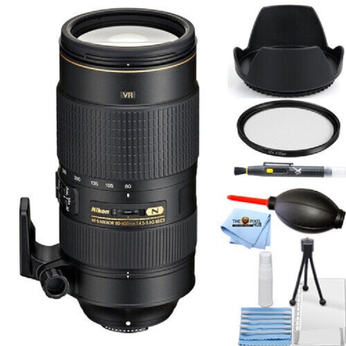 NIKON  Af-S Nikkor 80-400MM F/4.5-5.6G Ed Vr Lens 2208 - 7PC Accessory Bundle