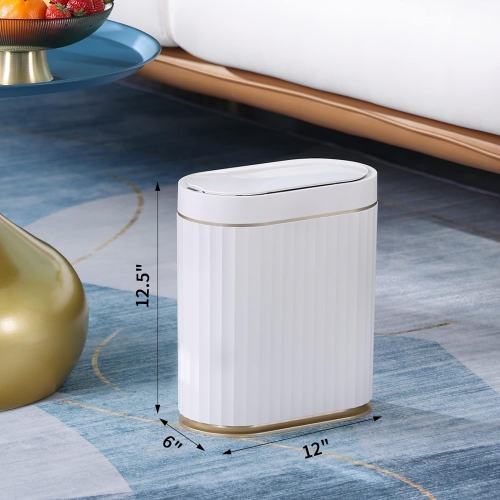 MODERN Trash Can with Lid Automatic Garbage Can, 2 Gallon Slim Small Plastic Smart Trash Bin, 8 L