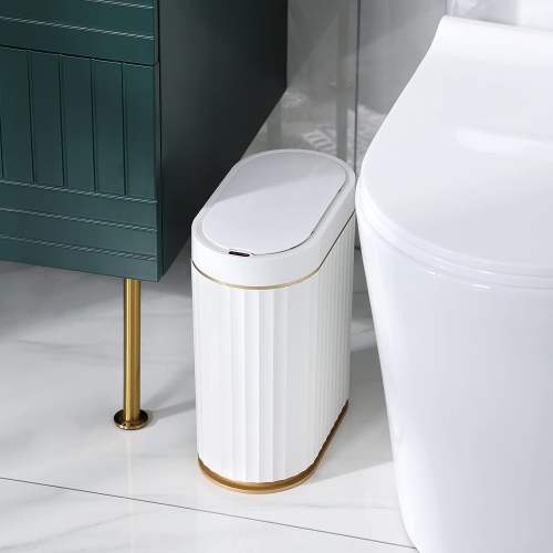 MODERN Trash Can with Lid Automatic Garbage Can, 2 Gallon Slim Small Plastic Smart Trash Bin, 8 L