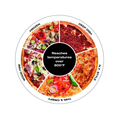 Salton - Pizzadesso Professional Pizza Oven, Air Fry, Dehydrator, 18 Liter Capacity, Stainless Steel