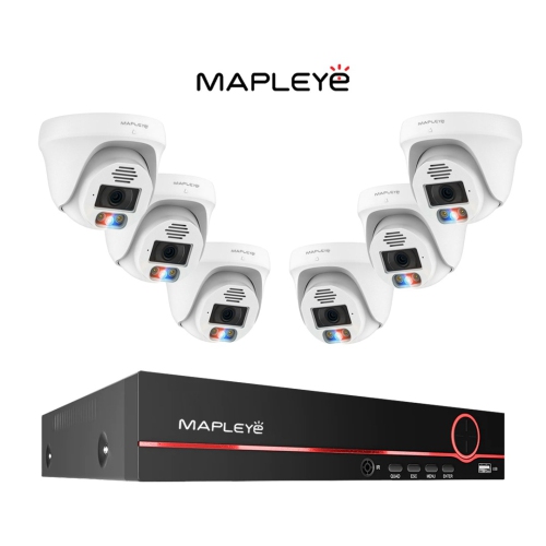 MAPLEYE  4K 8Mp Color Night Vision 6 Security Cctv Ip Camera Kit 