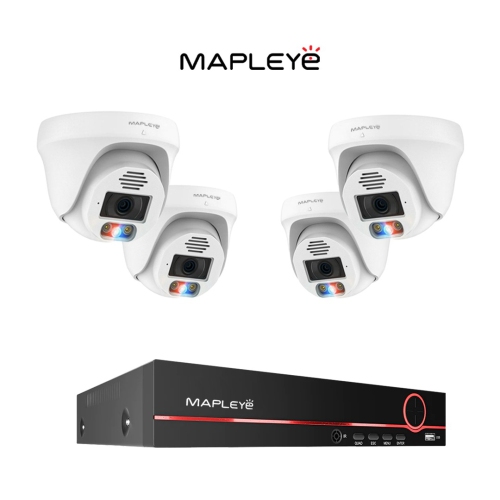 MAPLEYE  4K 8Mp Color Night Vision 4 Security Cctv Ip Camera Kit