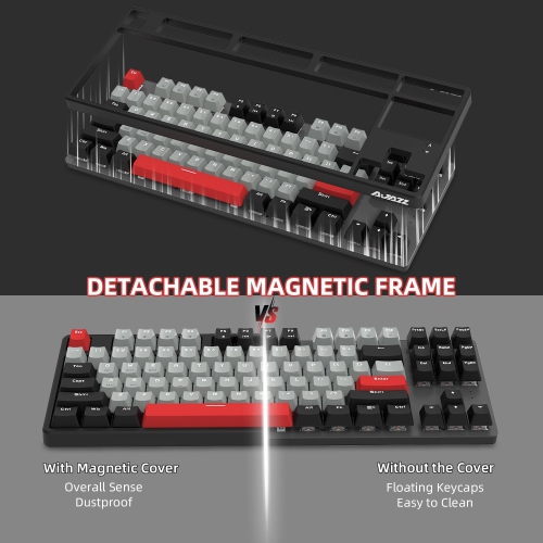 75% Wireless Mechanical Keyboard, Bluetooth/2.4G Dual Mode, 87 Keys Compact TKL Hot Swappable Gaming Keyboard, Keycaps Linear Red Switch Custom