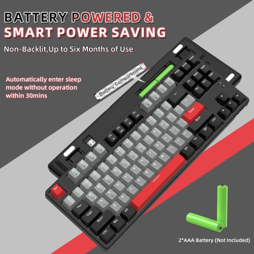 75% Wireless Mechanical Keyboard, Bluetooth/2.4G Dual Mode, 87 Keys Compact TKL Hot Swappable Gaming Keyboard, Keycaps Linear Blue Switch Custom