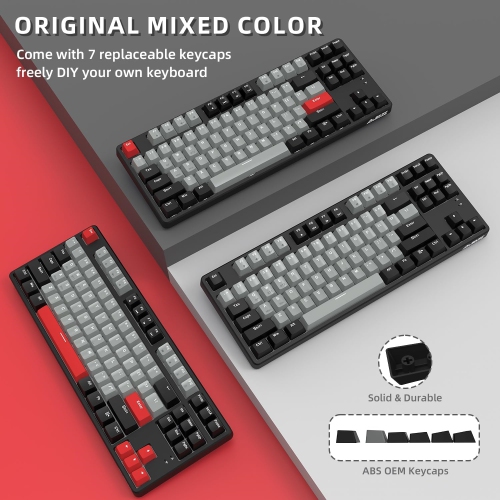 75% Wireless Mechanical Keyboard, Bluetooth/2.4G Dual Mode, 87 Keys Compact TKL Hot Swappable Gaming Keyboard, Keycaps Linear Blue Switch Custom