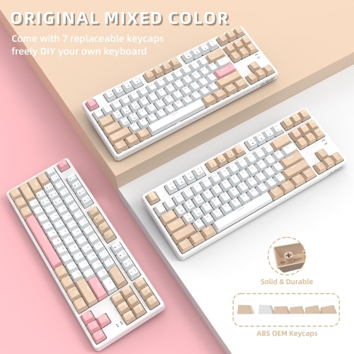 75% Wireless Mechanical Keyboard, Bluetooth/2.4G Dual Mode, 87 Keys Compact TKL Hot Swappable Gaming Keyboard, Keycaps Linear Blue Switch Custom