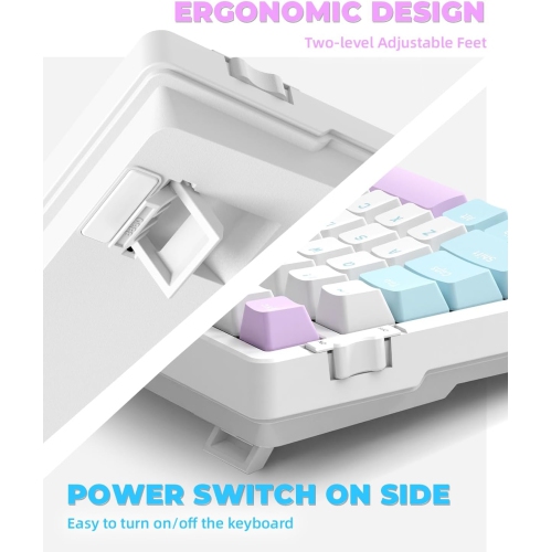 Wireless Mechanical Keyboard, Dual Mode 2.4G/BT5.0 2-in-1 Receiver, 100 Keys Hot Swappable Red Switches Gaming Keyboard with Number Pad for PC