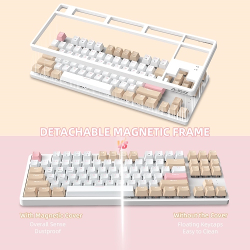 75% Wireless Mechanical Keyboard, Bluetooth/2.4G Dual Mode, 87 Keys Compact TKL Hot Swappable Gaming Keyboard, Keycaps Linear Red Switch Custom