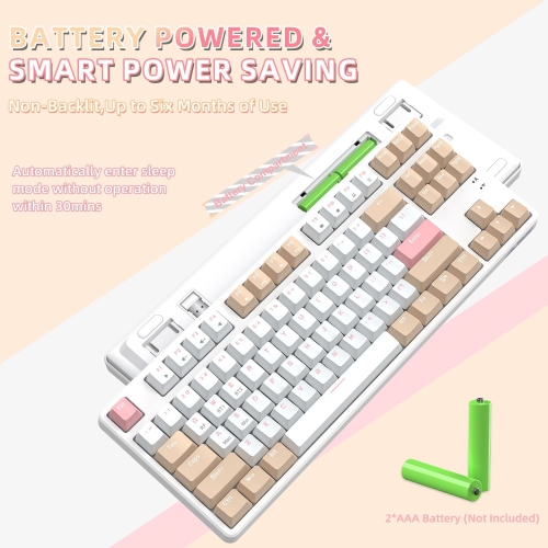 75% Wireless Mechanical Keyboard, Bluetooth/2.4G Dual Mode, 87 Keys Compact TKL Hot Swappable Gaming Keyboard, Keycaps Linear Red Switch Custom