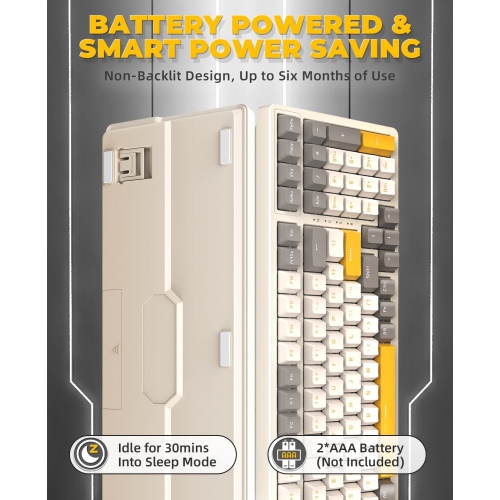 Wireless Mechanical Keyboard, Dual Mode 2.4G/BT5.0 2-in-1 Receiver, 100 Keys Hot Swappable Red Switches Gaming Keyboard with Pad for PC