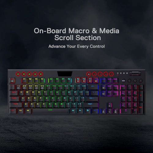 Wireless RGB Mechanical Keyboard, Bluetooth/2.4Ghz/Wired Tri-Mode Ultra-Thin Low Profile Gaming Keyboard w/No-Lag Cordless Connection, Dedicated