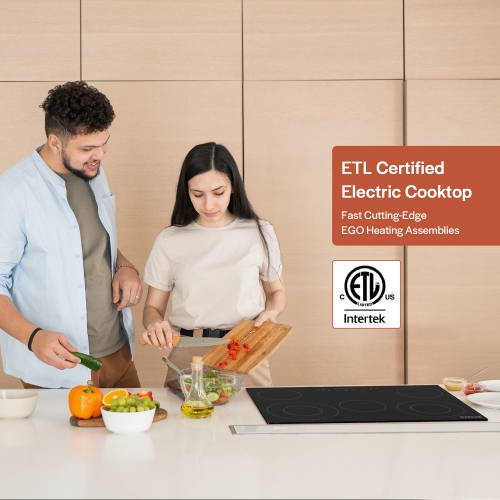 Empava 30 Inch Electric Radiant Cooktop with 5 Burners, 7200W Electric Stove Top with Kid Safety Lock, EMPV-30REC13