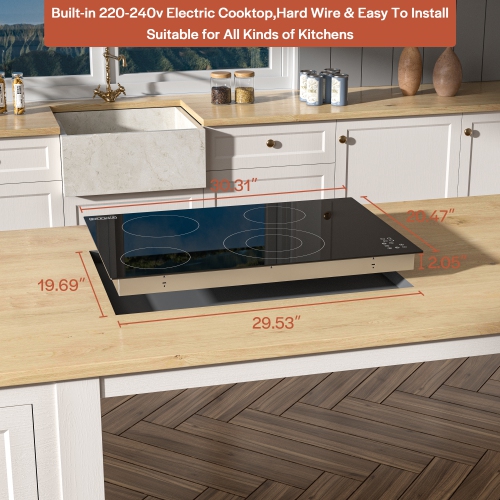 Empava 30 Inch Electric Radiant Cooktop with 4 Burners EMPV-30REC12