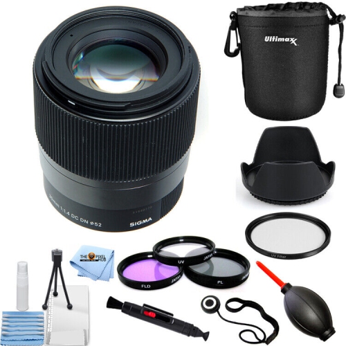 SIGMA  30MM F/1.4 Dc Dn Contemporary Lens for Sony E + Filter Kit + Pouch Bundle
