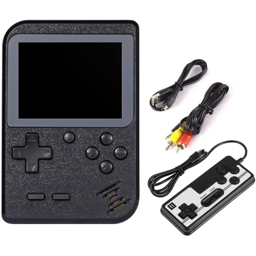 ULTREND  Retro Handheld Game Console: 500 Games, 3" Screen, 1020Mah Battery. The Perfect Stocking Stuffer & Christmas Gift! Tv Connection & Two-Player Support (Black)