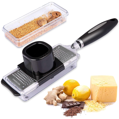 Stainless steel cheese grater, acacia wood cheese grater box, cheese  eraser, shredder, kitchen tool