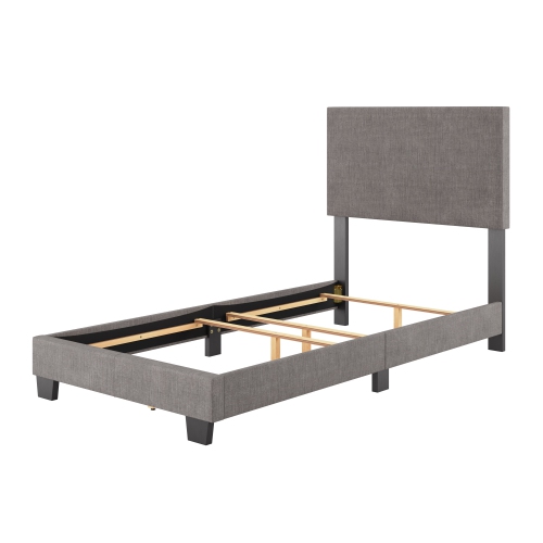 Lit simple moderne en tissu Luna d'Amber & Emily en gris foncé