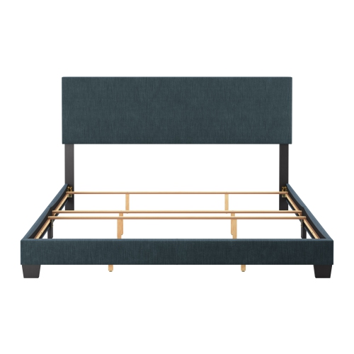 Amber & Emily Luna Modern Fabric King Bed in Blue