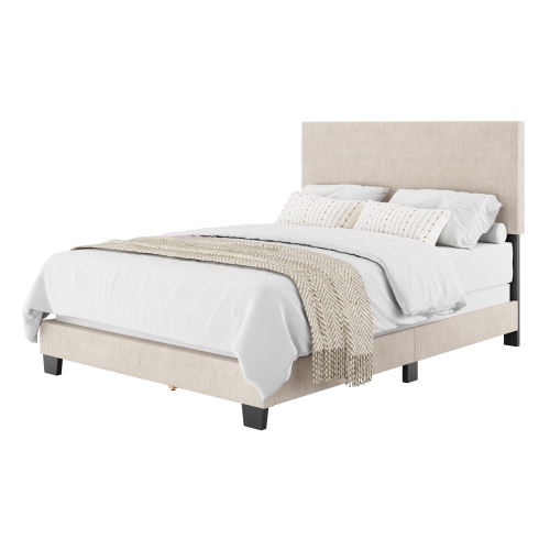 Amber & Emily Luna Modern Fabric Double Bed in Beige