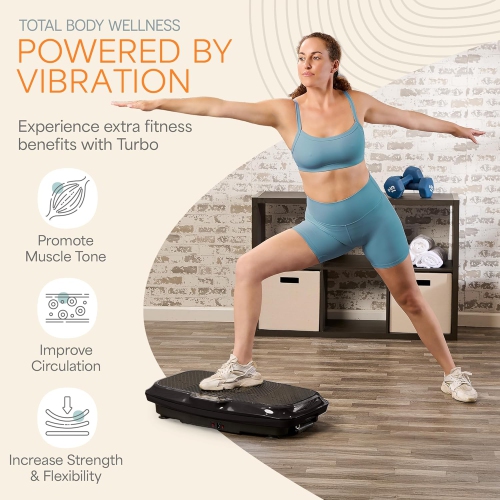 LifePro Turbo 3D Vibration Plate Exercise Machine with Magnetic Acupoints – Dual-Motor Vibrating Plate for Recovery, Lymphatic Drainage, Muscle