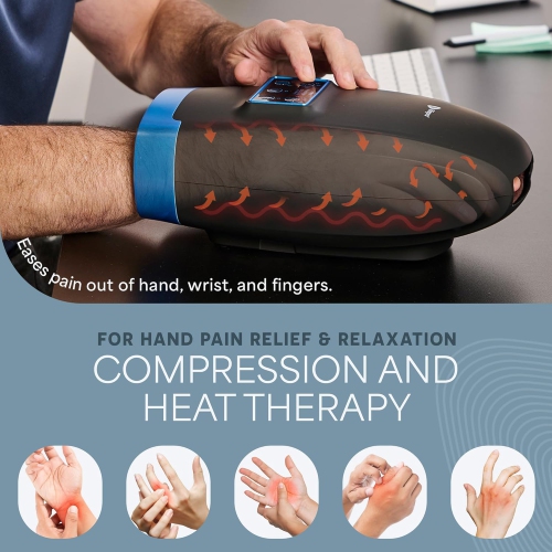 Lifepro Hand Massager: Arthritis and Carpal Tunnel Relief - Heat, Compression - Hand, Wrist, Finger Massager - Arthritis Pain Relief for Hands