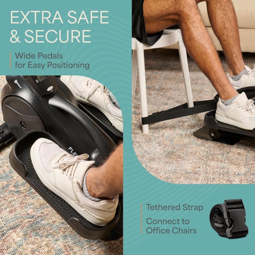 Appareil elliptique de dessous de bureau de LifePro : Équipement d'exercice pour vélo sous le bureau avec écran ACL pour récupération et thérapie des