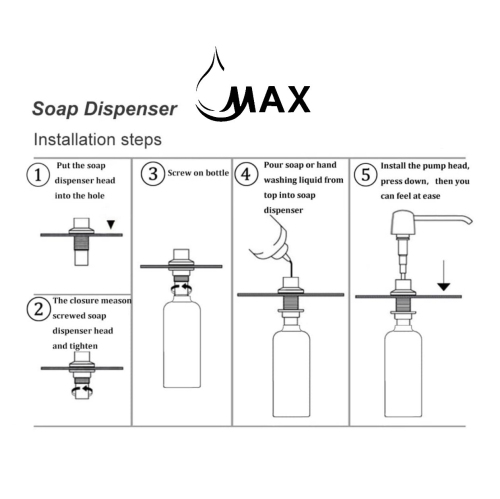 MAX Faucets distributeur de savon et de lotion fini chromé