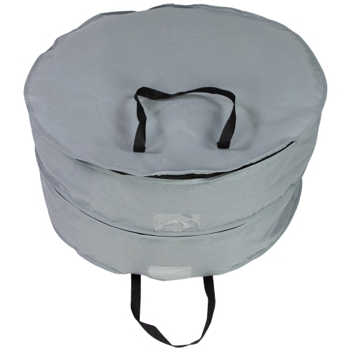 30" Gray Multi-Seasonal Double Wreath Storage Bag