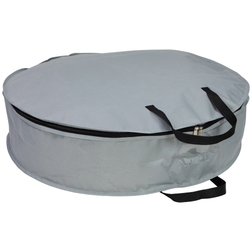36" Gray and Black Multi-Seasonal Wreath Storage Bag