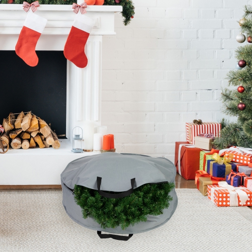 Multi-Seasonal Wreath Storage Bag - 30" - Gray