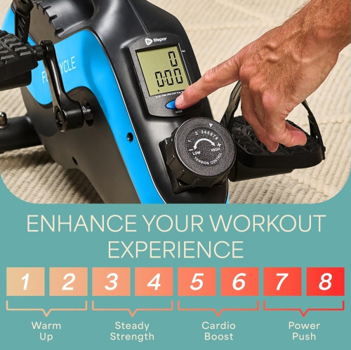 Vélo Flexcycle plus de Lifepro – exerciseur à pédales pour dessous de bureau avec bandes de résistance pour les bras et les jambes
