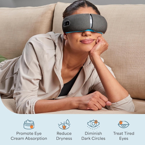 Lifepro Eye Massager: Headache Relief Device with Heat, Vibration, and Bluetooth Music - Smart Eye Massager for Migraines