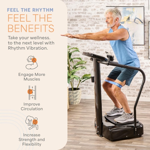 Lifepro Rhythm Vibration Plate Exercise Machine with Handles – Whole Body Vibrating Plate for Balance, Circulation, Recovery & Weight Loss at Home