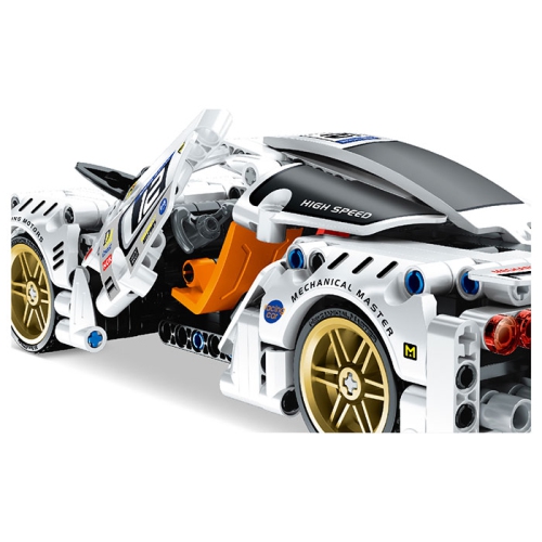 Tradeopia DIY Super Sportscar Premium Building Block Kit with Pull Back Action - Educational STEM Toy for Ages 6+