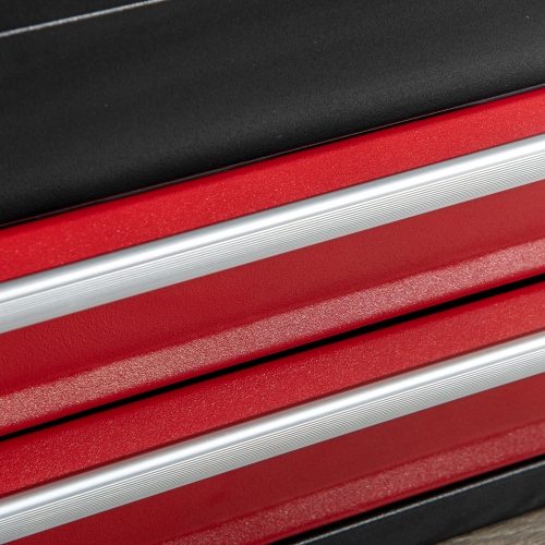 DURHAND 8.7" Portable Metal Tool Box with Metal Latch Closure, 2 Drawer Lockable Tool Chest with Ball-bearing Slider for Garage, Household and